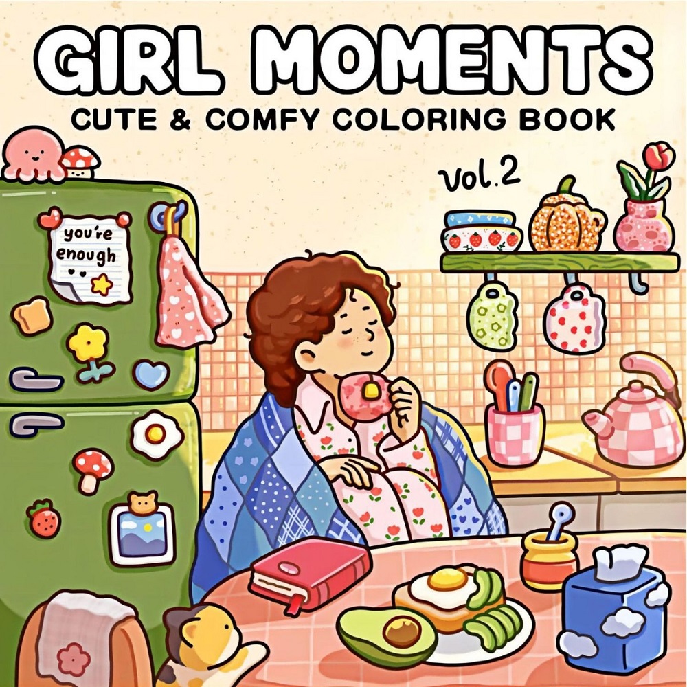 Girl Moments Schattig en comfo - Adult Coloring Book Stress Relief recensie en prijs